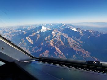 Rocky mountains seen through airplane