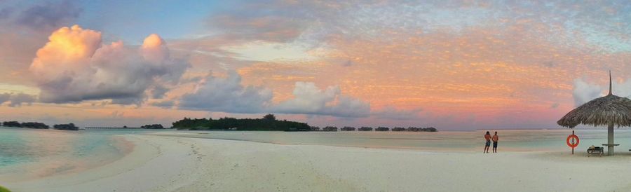 Scenic view of sea at sunset