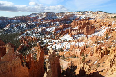 Aerial view of rock formations