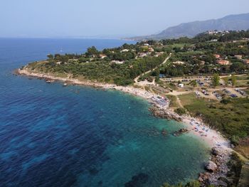 High angle view of sea against sky