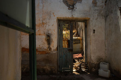 Entrance of abandoned building