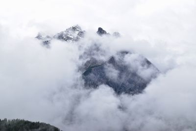 Low angle view of mountains against sky