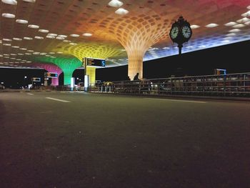 View of illuminated underground walkway