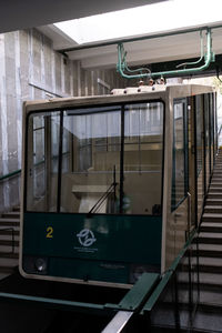 Train seen through window