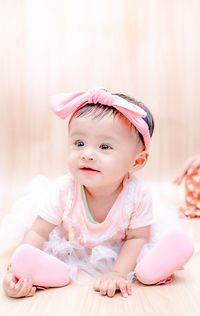 Portrait of cute girl wearing hat