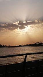 Scenic view of sea at sunset