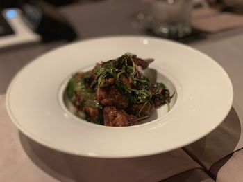 Close-up of meal served in plate