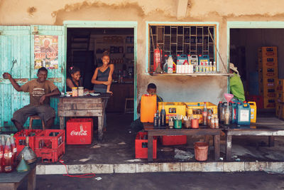 Group of people at store