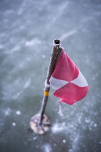 Close up of red water