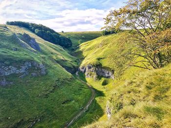 Scenic view of land against sky