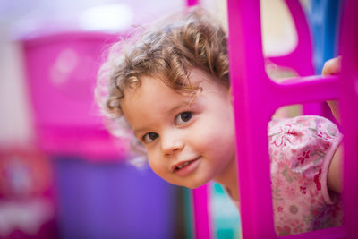 Close-up portrait of cute girl