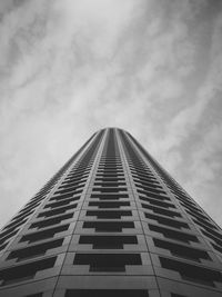 Low angle view of skyscraper against sky