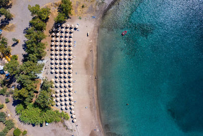 High angle view of swimming pool at beach