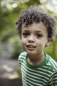 Portrait of cute boy smiling