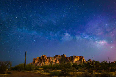 Scenic view of star field against sky