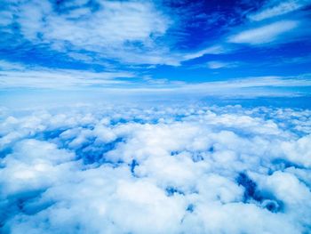 Aerial view of cloudscape against blue sky