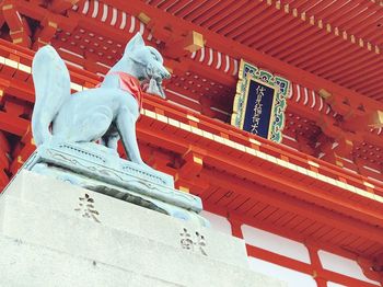 Low angle view of statue in temple