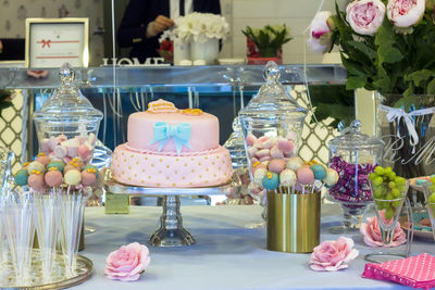 Close-up of food on table