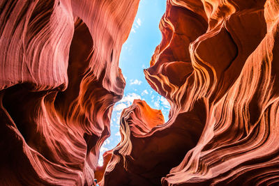 Low angle view of rock formation