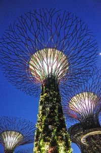 Low angle view of built structure against blue sky