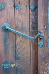 Close-up of old wooden door