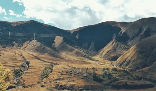 Scenic view of mountains against sky