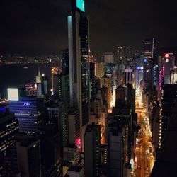 Illuminated cityscape at night