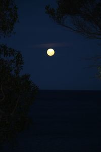 Scenic view of sea against sky at night