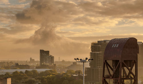 Panoramic view of cityscape against sky