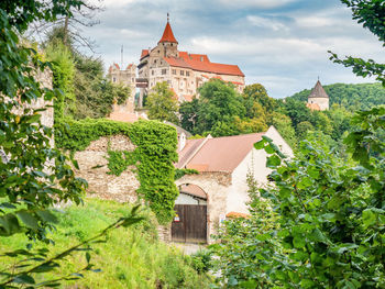West gate to fairytale pernstejn castle. south moravia region, czech republic