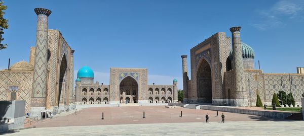 View of historical building against blue sky