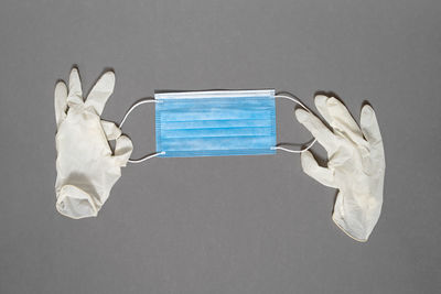 High angle view of white paper on table