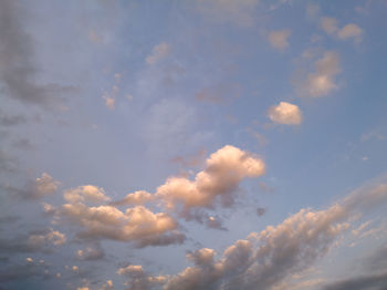 Low angle view of sky at sunset