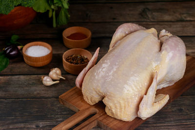 Close-up of food on table