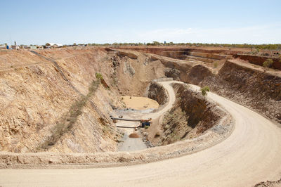 Panoramic view of road against clear sky