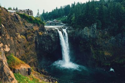 Scenic view of waterfall