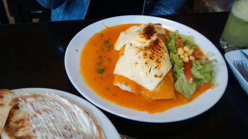 Close-up of served food