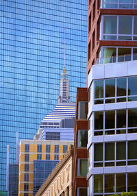 Low angle view of modern building in boston, massachusetts.