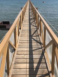 High angle view of pier over sea