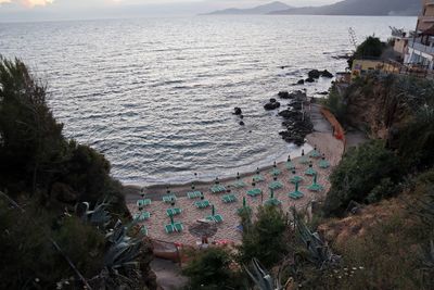 High angle view of beach