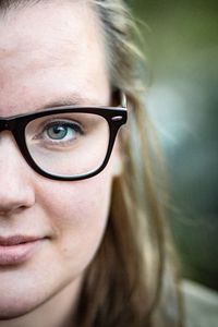 Close-up portrait of young woman