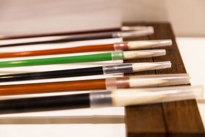 Close-up of colored pencils