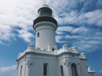 Low angle view of cape byron lighthouse against sky