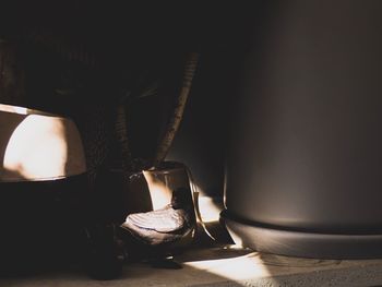Close-up of curtain at home