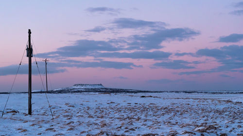 Scenic view of snow covered landscape