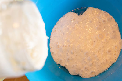 Close-up of bread in plate on table