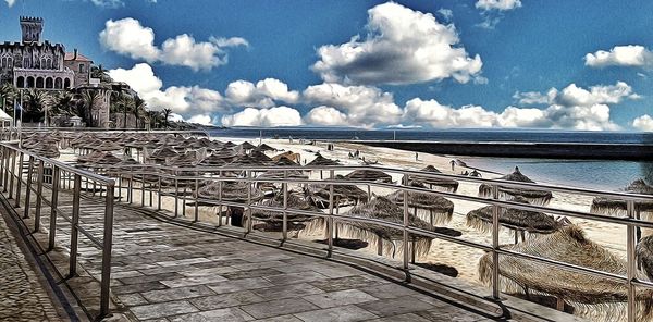 Built structure against cloudy sky