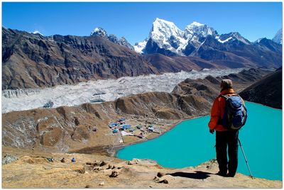 Man hiking on mountain