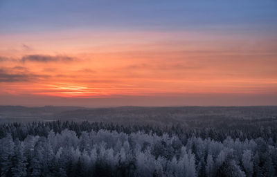 Scenic view of landscape against sky during sunset