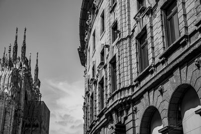 Low angle view of buildings against sky